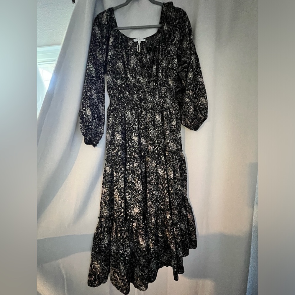Ivy City Co Floral Black Maxi dress